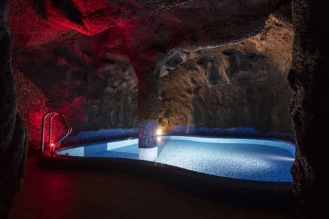 Indoor pool, outdoor pool, sun loungers