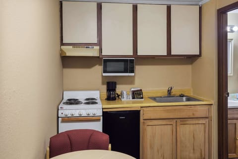 Mini-fridge, microwave, coffee/tea maker