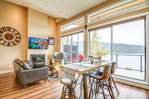 view of dining and living room