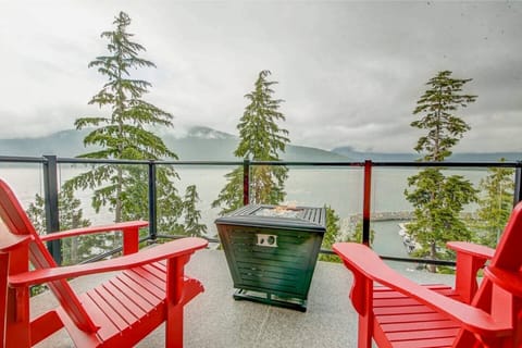 fire table on balcony