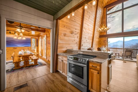 Large kitchen to cook with a view of the Smokies! Perfect for entertaining