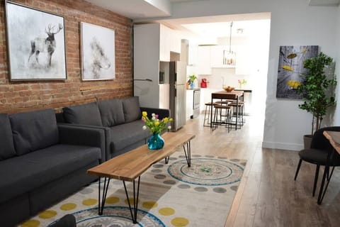 View on the kitchen and the living room.