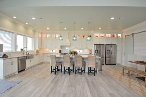 Counter top bar dining space as well