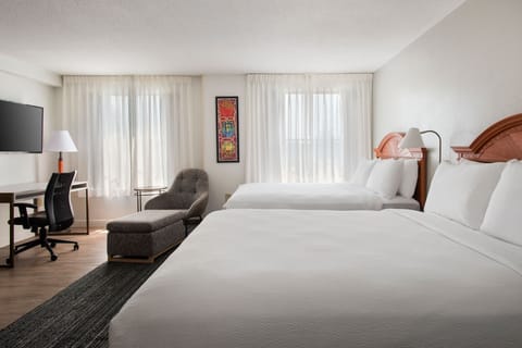 Suite, 2 Queen Beds | Premium bedding, desk, blackout drapes, iron/ironing board