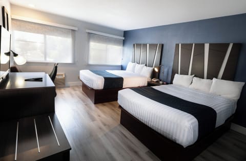 Standard Double Room, 2 Queen Beds, Non Smoking | 1 bedroom, premium bedding, desk, laptop workspace