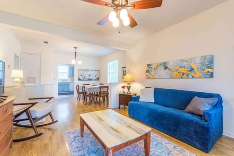 Living room table redesigned by owners to blend cozy & modern feel 