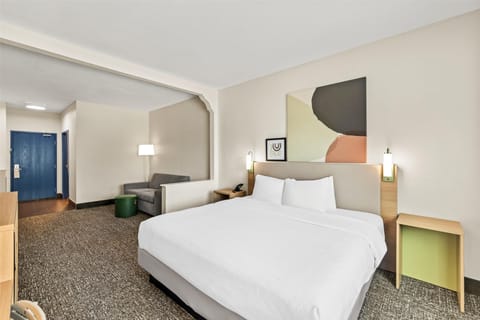 Room, 1 King Bed with Sofa bed | Living area | 50-inch TV with satellite channels, pay movies