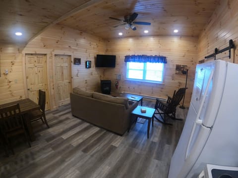 Living area with queen sleeper sofa