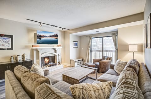 Living Room with Sofa Sleeper and Fireplace