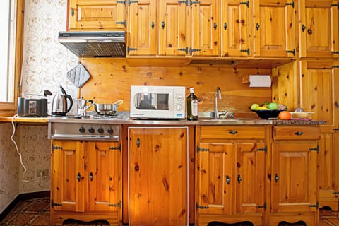 Fridge, microwave, stovetop, electric kettle