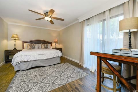 Step into a realm of refined elegance in this newly revamped room, featuring a plush king-size mattress and tasteful furnishings. 