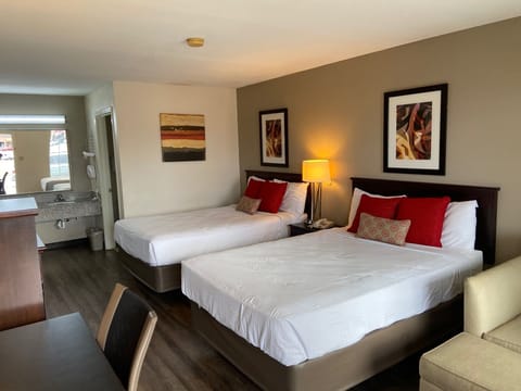 Desk, free WiFi, bed sheets