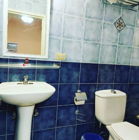 Combined shower/tub, towels