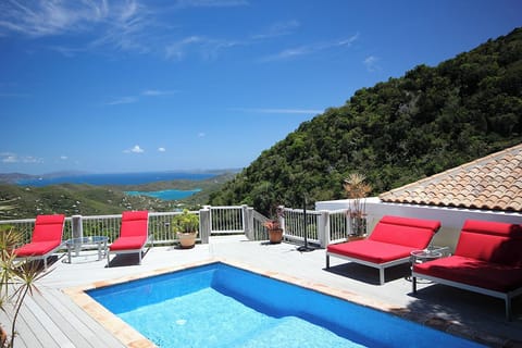 he view from the upper deck overlooks St. John and the British Virgin Islands