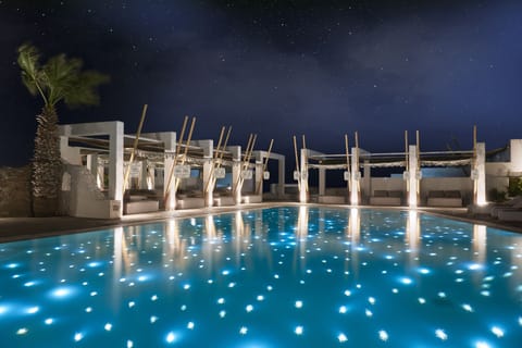 Indoor pool, outdoor pool, pool umbrellas, sun loungers