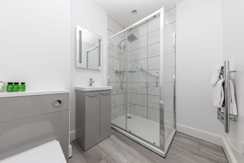 Free toiletries, hair dryer, towels