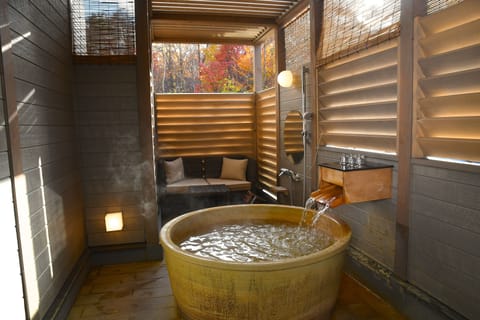 Superior Twin Room, with Open Air Bath, Non Smoking (Please include all persons in your reservation) | Bathroom | Hair dryer, slippers, bidet, towels
