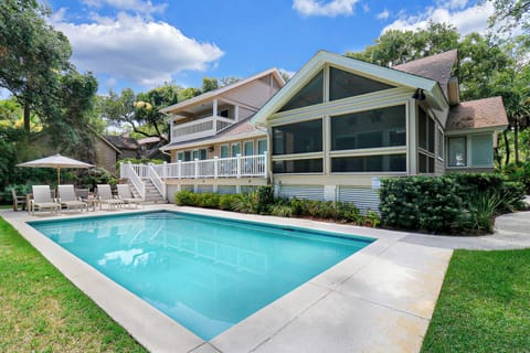 4 Junket | Pool Area with Rear Deck and Screened Porch - 4 Junket | Pool Area with Rear Deck and Screened Porch