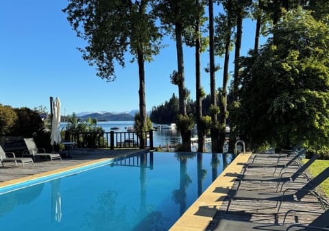 Seasonal outdoor pool, sun loungers