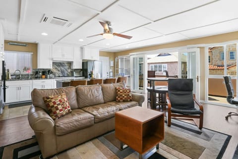 This couch is comfy and folds out into queen-sized sleeper bed.