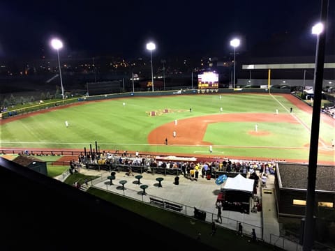 Night view off the covered balcony!