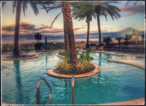 lazy river pool and hot tub