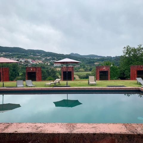 Seasonal outdoor pool, pool umbrellas, sun loungers