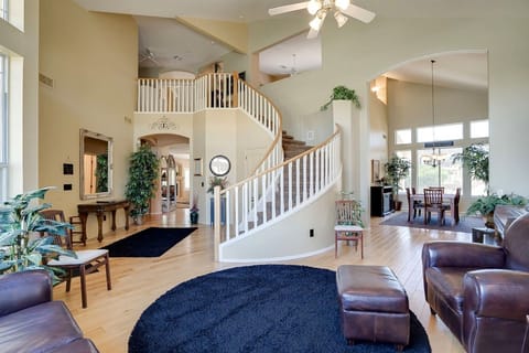 Living room is open and airy