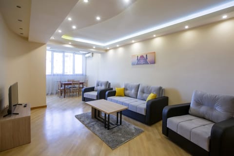 Panoramic Apartment, Balcony, Hill View | Living area | 41-inch flat-screen TV with digital channels, TV