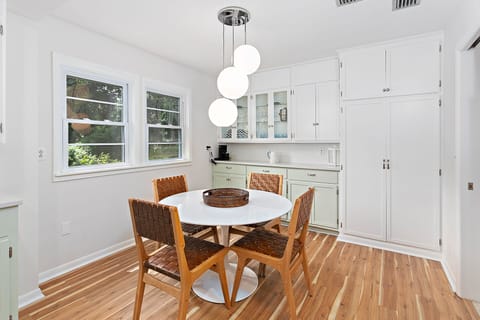 The breakfast nook is a great place to take your morning coffee!