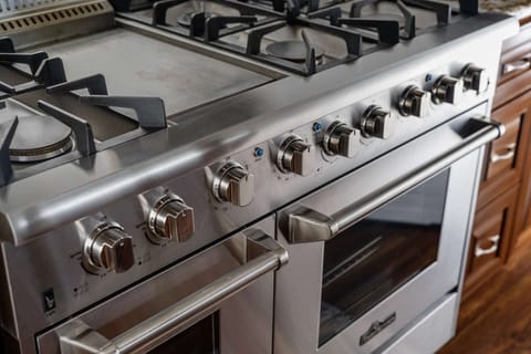 A double oven is provided for double the delicious meals.