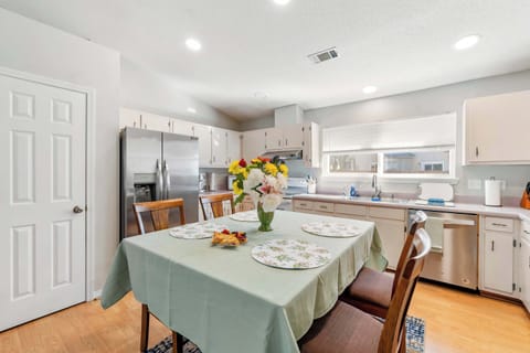 Sun-drenched dining area perfect for morning coffee.