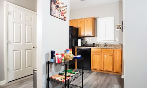 Fully Stocked Kitchen: spices, tea, oatmeal/bars, first aid kit.