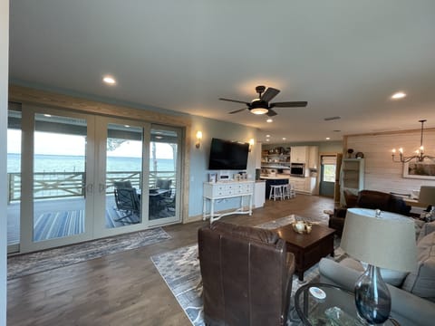 Living room view as your walk up stairs