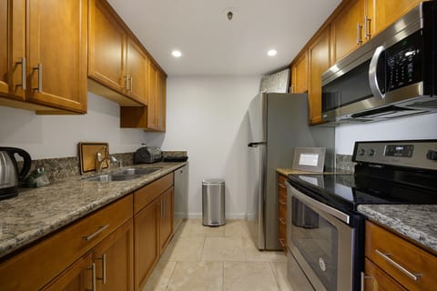 Fully equipped kitchen — cook up your favorite meals, just like home.