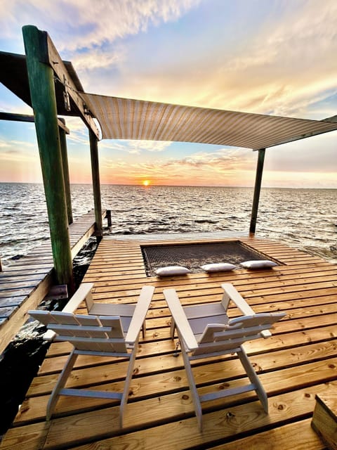 Hang out at our shared dock and lounge around on the over the water dock netting