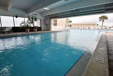 View from the inside of the indoor/outdoor pool
