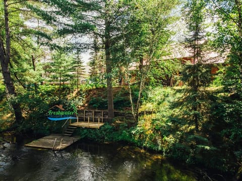 Nestled in among the trees, the Lodge on the Manistee is ready for you