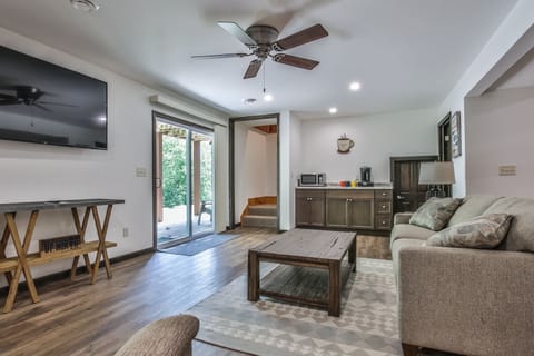 Downstairs great room w/big screen TV, sleeper sofa, coffee bar, Foosball table