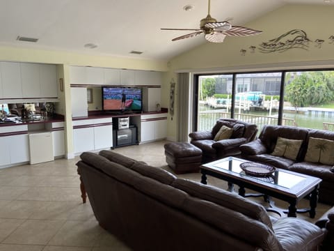 Spacious family room to watch 75 " TV