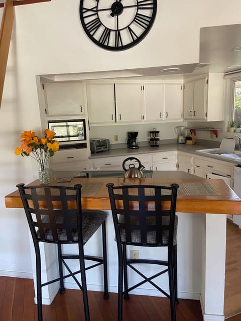 Bar stools at kitchen