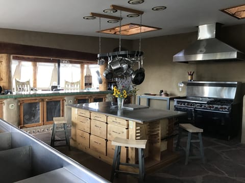 Gourmet commercial kitchen.