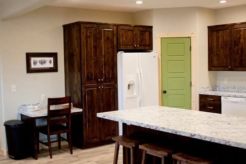 kitchen with pantry and desk