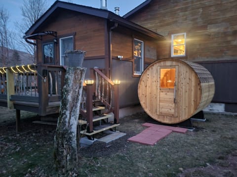Our outdoor sauna