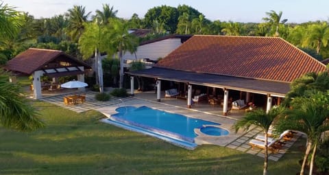 A view of the villa from the backyard