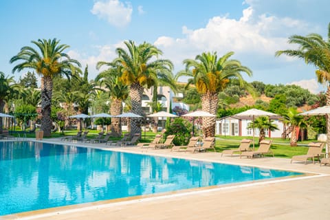 Seasonal outdoor pool, pool umbrellas, sun loungers