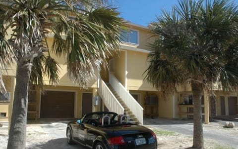 Front entrances to the units- note private enclosed garages