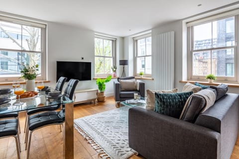 The open-plan living and dining area