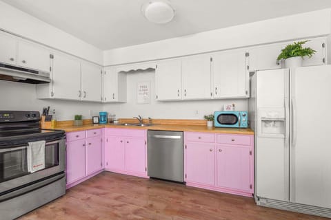 Kitchen stocked with everything you need to stay in and cook a complete meal!