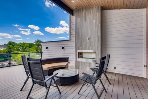 Balcony Fire Place and Living Space